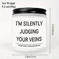 5.3oz Soy Wax Scented Candle with Inspirational Message - "I'm Silent Judging Your Veins for Loving You" - Perfect Appreciation Gift for Nurses, Nursing Students, and Loved Ones on Birthdays, Graduations, or Nurse's Day, Nurs