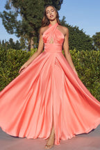 Interchangeable Satin A-Line Dress Purplish Diva
