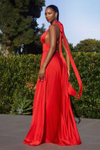 Interchangeable Satin A-Line Dress Purplish Diva
