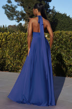 Interchangeable Satin A-Line Dress Purplish Diva