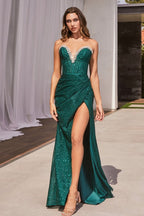 Glitter Corset Gown With Embellishments Purplish Diva