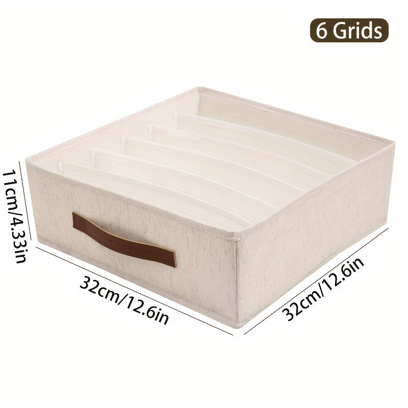 [Popular Choice] 1pc Beige Foldable Drawer Organizer with Rose Golden Handles - Stackable Fabric Storage Bin for Socks, Underwear, Bras, Ties & Accessories - Contemporary Closet Organization Solution, Closet Organizers And St Lootquake LLC