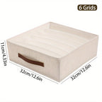 [Popular Choice] 1pc Beige Foldable Drawer Organizer with Rose Golden Handles - Stackable Fabric Storage Bin for Socks, Underwear, Bras, Ties & Accessories - Contemporary Closet Organization Solution, Closet Organizers And St Lootquake LLC
