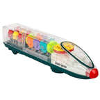 Transparent Gear Motor Car CRH Harmony Electric Universal Light Children's Educational Toys Pi-Mart