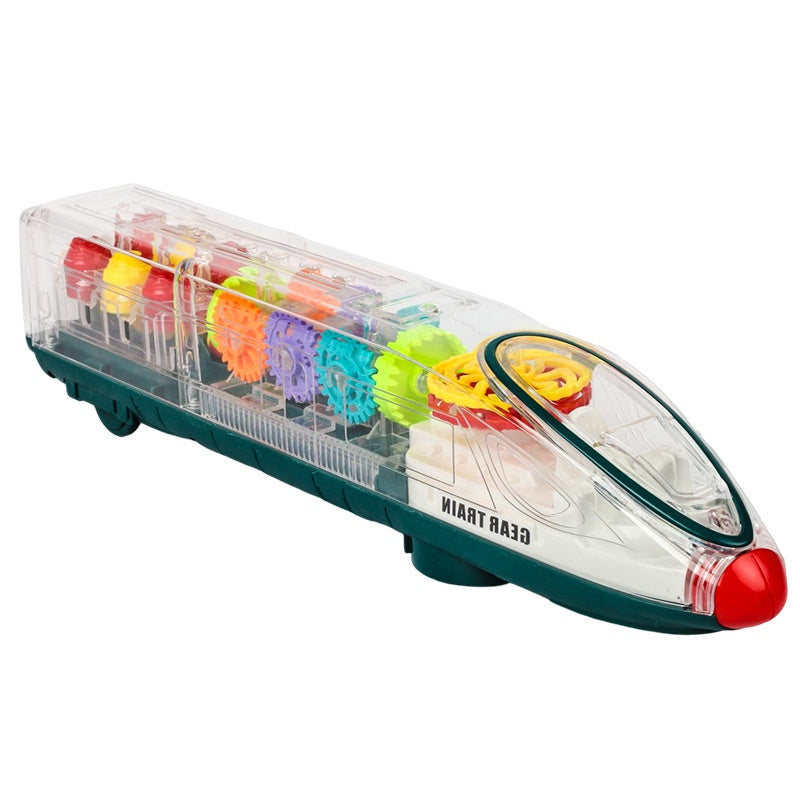 Transparent Gear Motor Car CRH Harmony Electric Universal Light Children's Educational Toys Pi-Mart