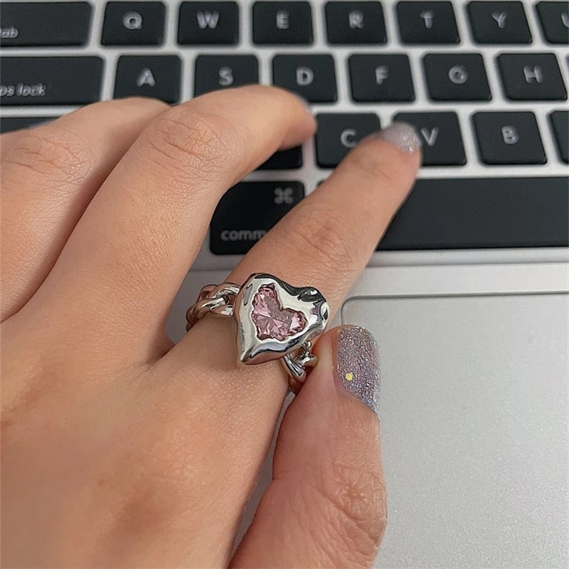 Aesthetic Crystal Love Ring - SJB-DIAMOND ELITES