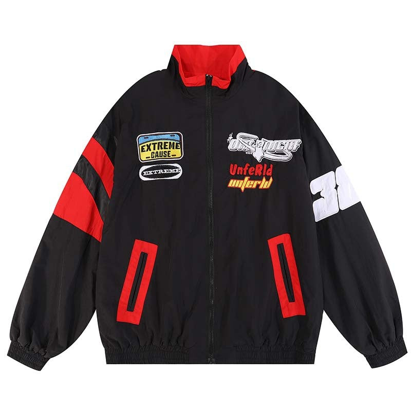 Loose Casual Stand Collar Motorcycle Style Jacket For Men Pi-Mart