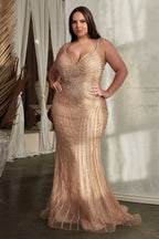Embellished Mermaid Gown Purplish Diva