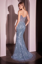 Embellished Silver & Nude Gown Purplish Diva