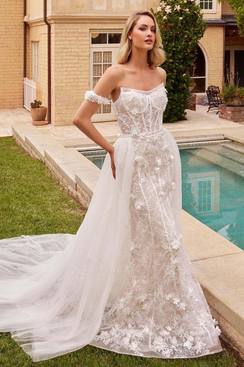 Fit & Flare Bridal Gown With Removable Skirt Purplish Diva