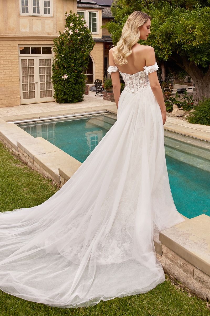 Fit & Flare Bridal Gown With Removable Skirt Purplish Diva