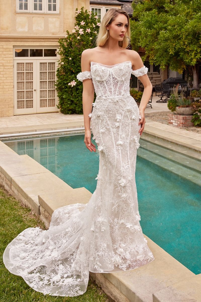 Fit & Flare Bridal Gown With Removable Skirt Purplish Diva