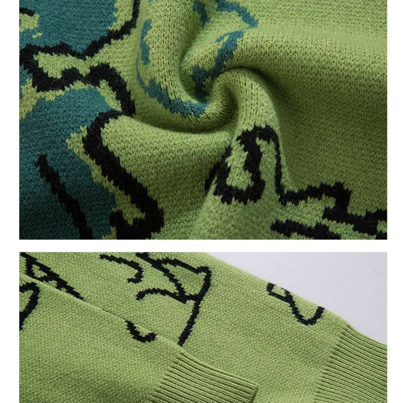 O-Neck Dinosaur Sweater Pi-Mart