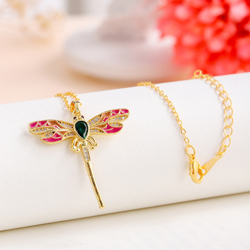 Fashionable All-match Color Zircon Necklace Pi-Mart