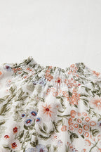 Floral Printed Mock Neck Long Sleeve Mini Dress Stylish Charming Printed Dress For Women