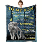 1pc Flannel Blanket, To My Mother From Son Throw Blanket, Warm Cozy Soft Blanket For Couch Bed Sofa Office Camping