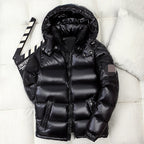Short Shiny Hooded Couple Thick Warm Jacket White Duck Down Handsome Trend