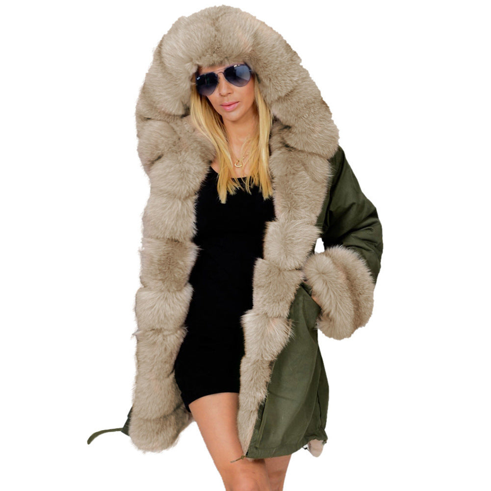 Cotton-padded Jacket Fur Collar Coat Hooded Pi-Mart
