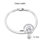 S925 Sterling Silver Bracelet Flat Snake Bone Pi-Mart
