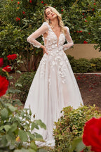 A-Line Wedding Gown With Removable Sleeves Purplish Diva