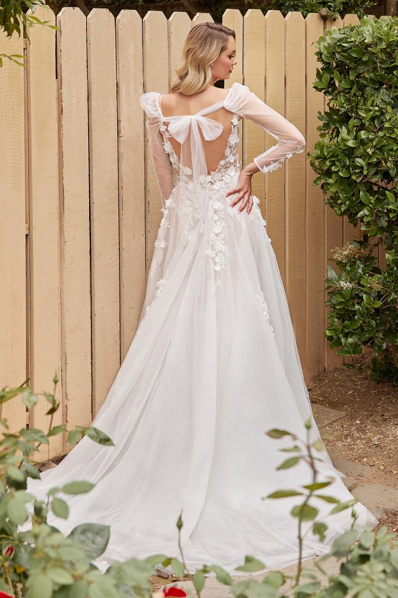 A-Line Wedding Gown With Removable Sleeves Purplish Diva
