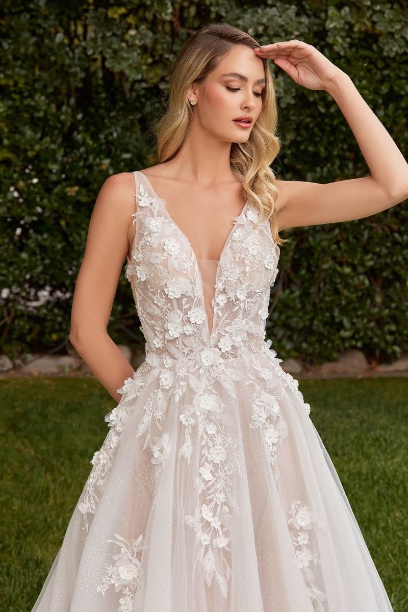 A-Line Wedding Gown With Removable Sleeves Purplish Diva