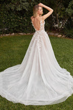 A-Line Wedding Gown With Removable Sleeves Purplish Diva