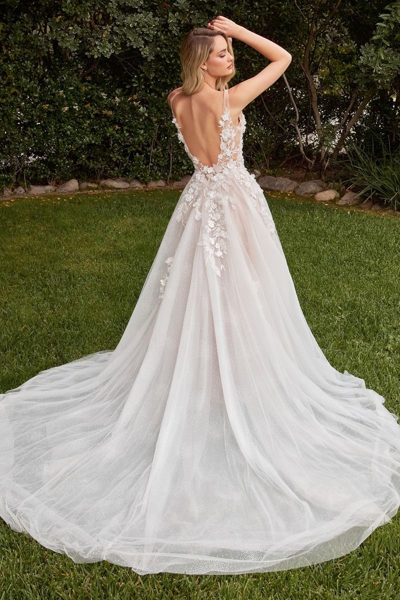 A-Line Wedding Gown With Removable Sleeves Purplish Diva