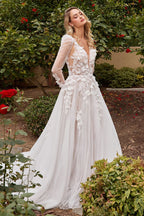 A-Line Wedding Gown With Removable Sleeves Purplish Diva