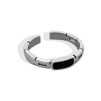 Silver Color Black Stone Ring Pi-Mart