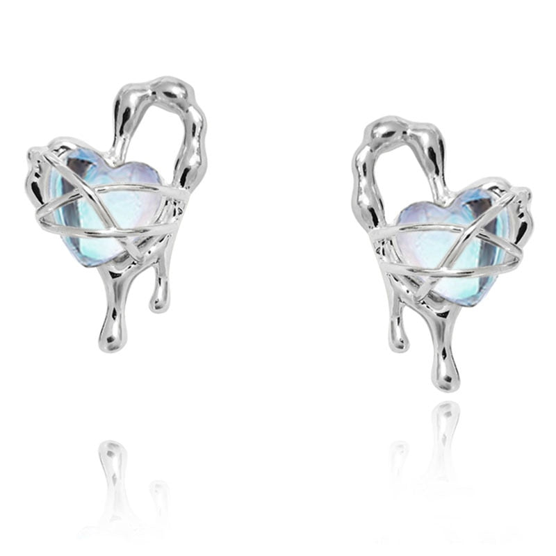 Sterling Silver Blue Stone Earrings Pi-Mart