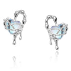Sterling Silver Blue Stone Earrings Pi-Mart