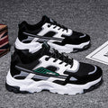Black White Lace-up Sneakers Men Outdoor Breathable Csual Mesh Shoes Lightweight Running Sports Shoes Pi-Mart