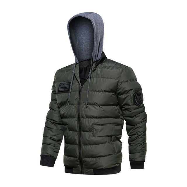 Casual Simple Men's Long-sleeved Hooded Cotton Coat