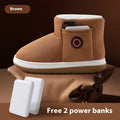 Electric Heating Shoes Rechargeable Foot Warmer Artifact Heating Home Shoes Winter Warm Temperature Regulating Cotton Shoes Pi-Mart