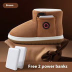 Electric Heating Shoes Rechargeable Foot Warmer Artifact Heating Home Shoes Winter Warm Temperature Regulating Cotton Shoes Pi-Mart