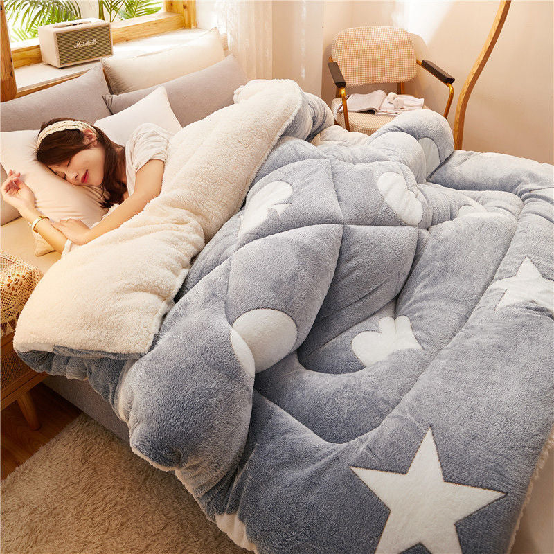 Winter Thick Quilt - Lamb Velvet Double Quilt Core for Dormitory Single Bed (100x150cm to 200x230cm) Pi-Mart