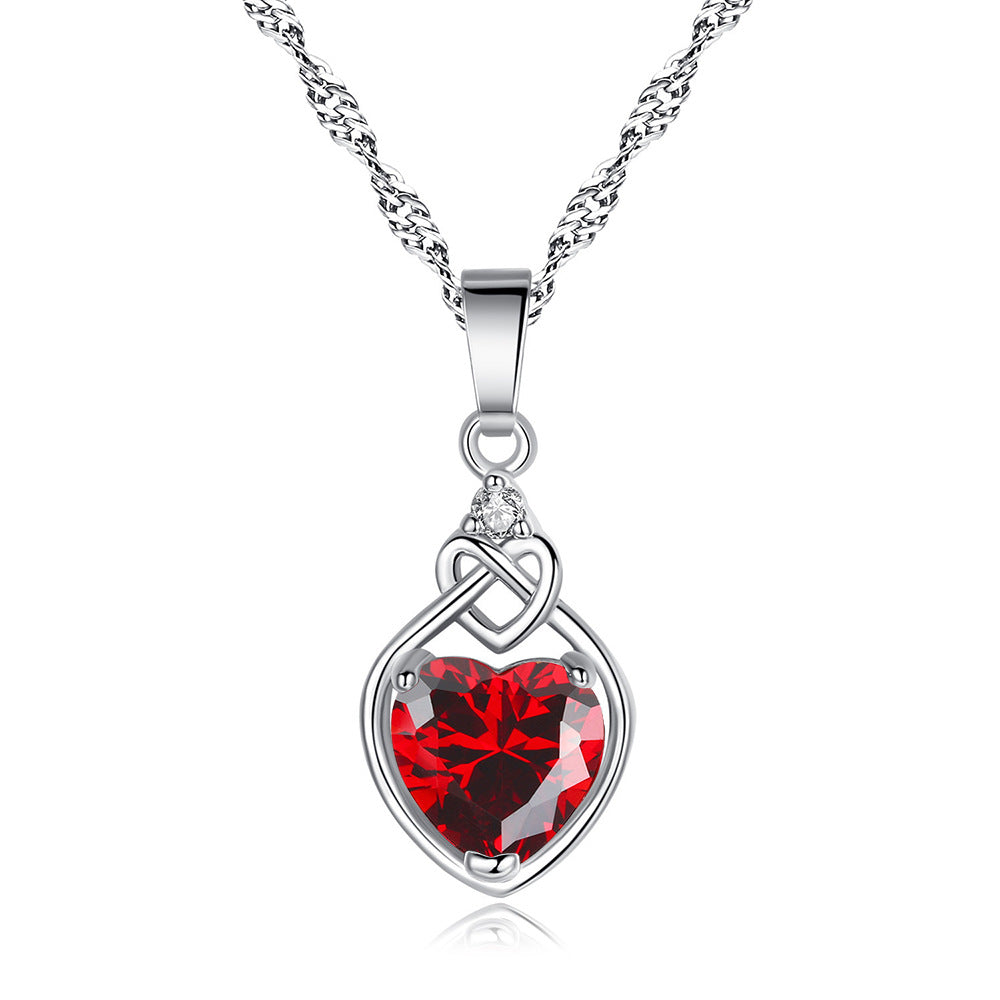 Heart-shaped Ruby Jewelry Suit Pi-Mart