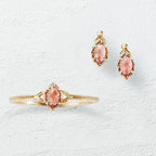 S925 Silver Plated 14K Gold Garnet Earrings