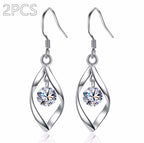 Zircon Reduction Silver Earrings Pi-Mart