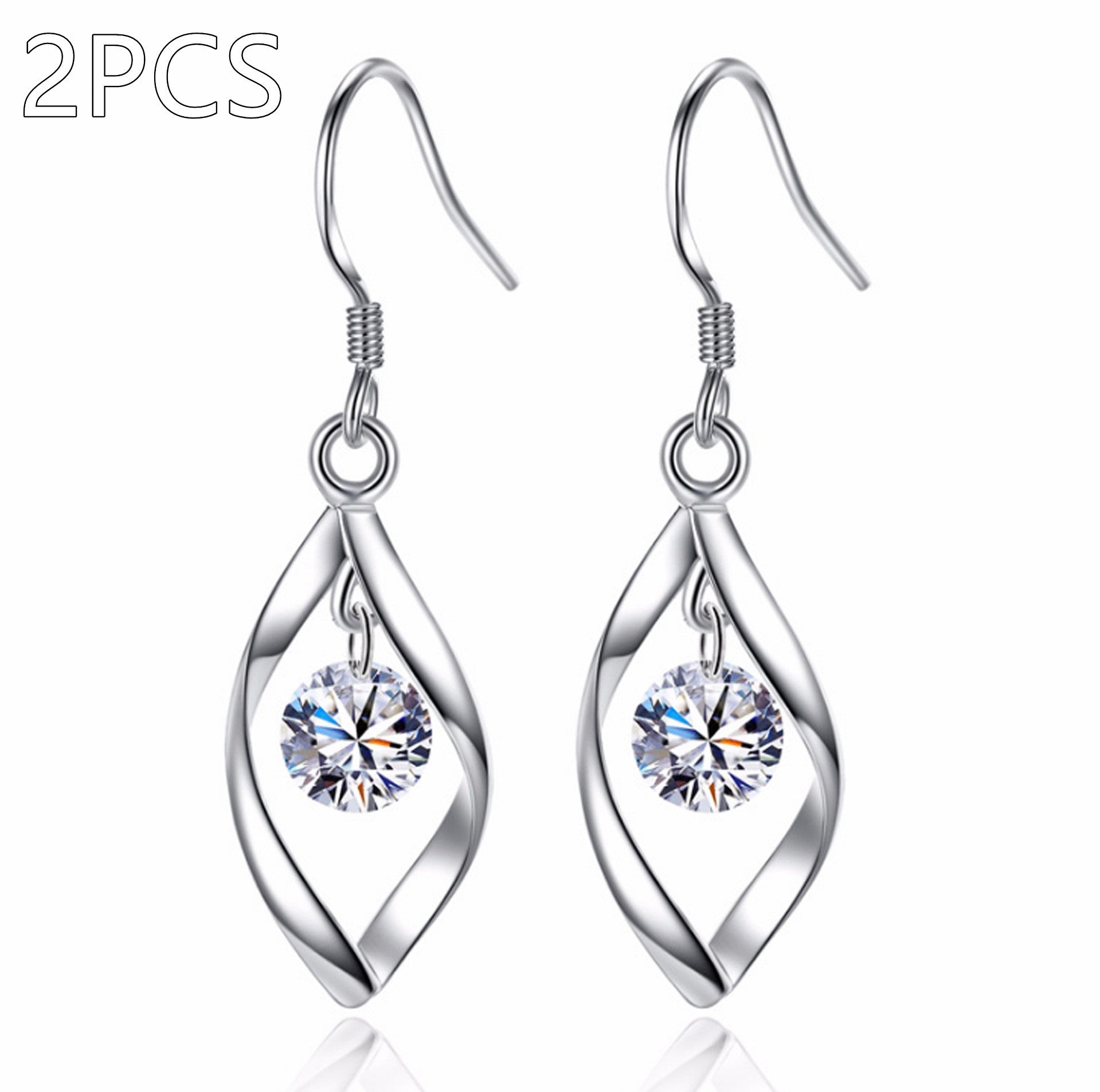 Zircon Reduction Silver Earrings Pi-Mart