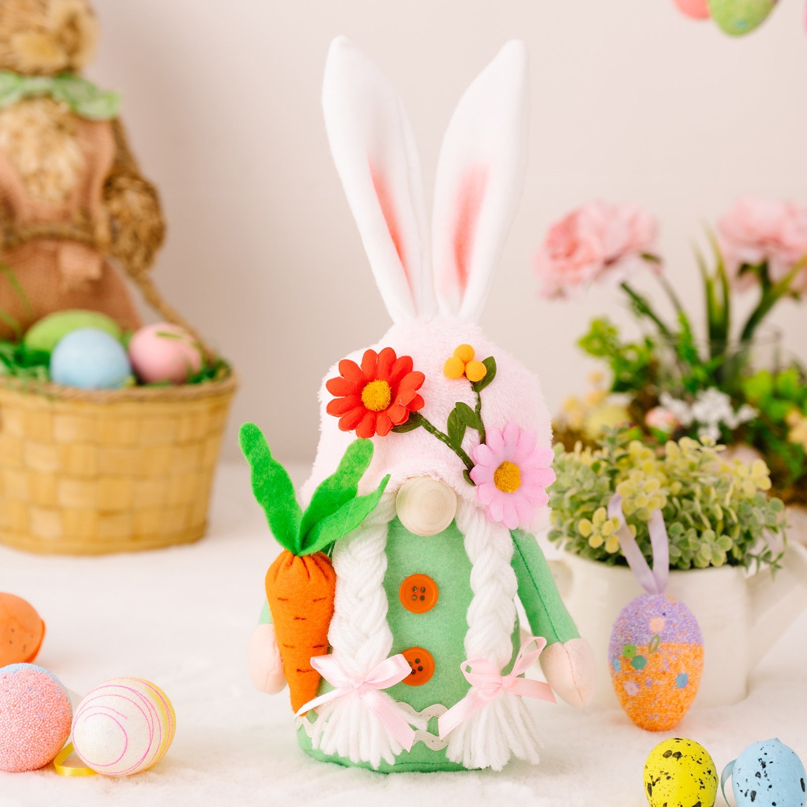 Easter Faceless Gnome Rabbit Doll DIY Handmade Home Decoration Spring Hanging Bunny Ornaments Kids Gifts Pi-Mart