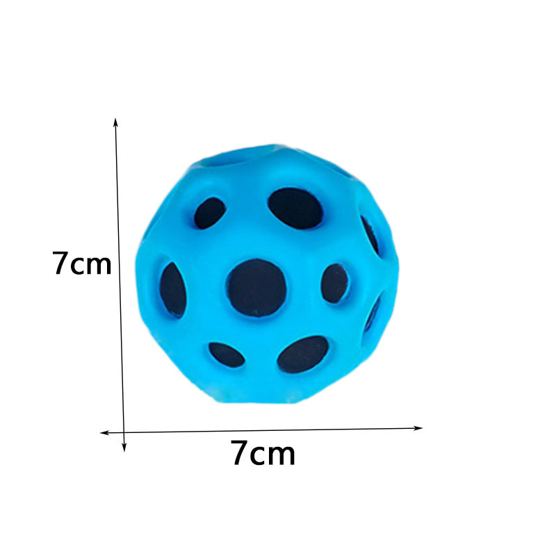 Hole Ball Soft Bouncy Ball Anti-fall Moon Shape Porous Bouncy Ball Kids Indoor Outdoor Toy Ergonomic Design Pi-Mart