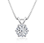 Classic Six Prong Moissanite Necklace Female D Color 1 Carat