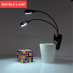 Super Adjustable Goosenecks Clip LED Lamp For Book Reading With Stand And Double Ligh  Rechargeable 12 LED Warm Book Light, Clip On Bed Reading Light, Music Stand Lamp, 2 Brightness & 2 Goosenecks Light Up 2 Full Pages. Perfect For Bookworms, Kids & Music - SJB-DIAMOND ELITES