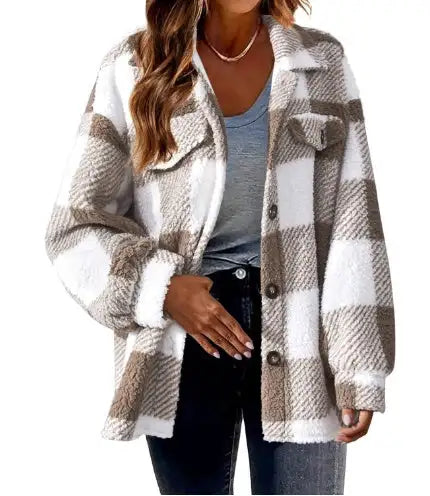 Lamb Fleece Jacket Button Fleece Jacket - SJB-DIAMOND ELITES