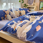 Washed Cotton Bed Sheet Quilt Cover Four-piece Set Pi-Mart