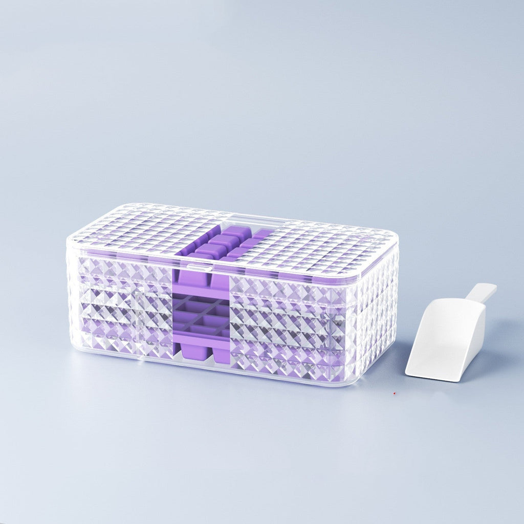 Large New Silicone Square Ice Mold Ice Cube Trays Lid Mold Storage Box Creative Tool Ice Cube Maker Cool Drinks Kitchen Bar Pi-Mart