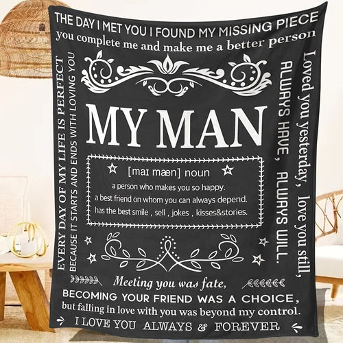 1pc Gifts Blanket For Him, Husband Boyfriend Gifts Blanket, Birthday Gift Ideas For Boyfriend, I Love You Gifts For Him Perfect For Birthday, Anniversary, Christmas, Valentine's Day, Soft And Comfortable Throw Blanket Lootquake LLC