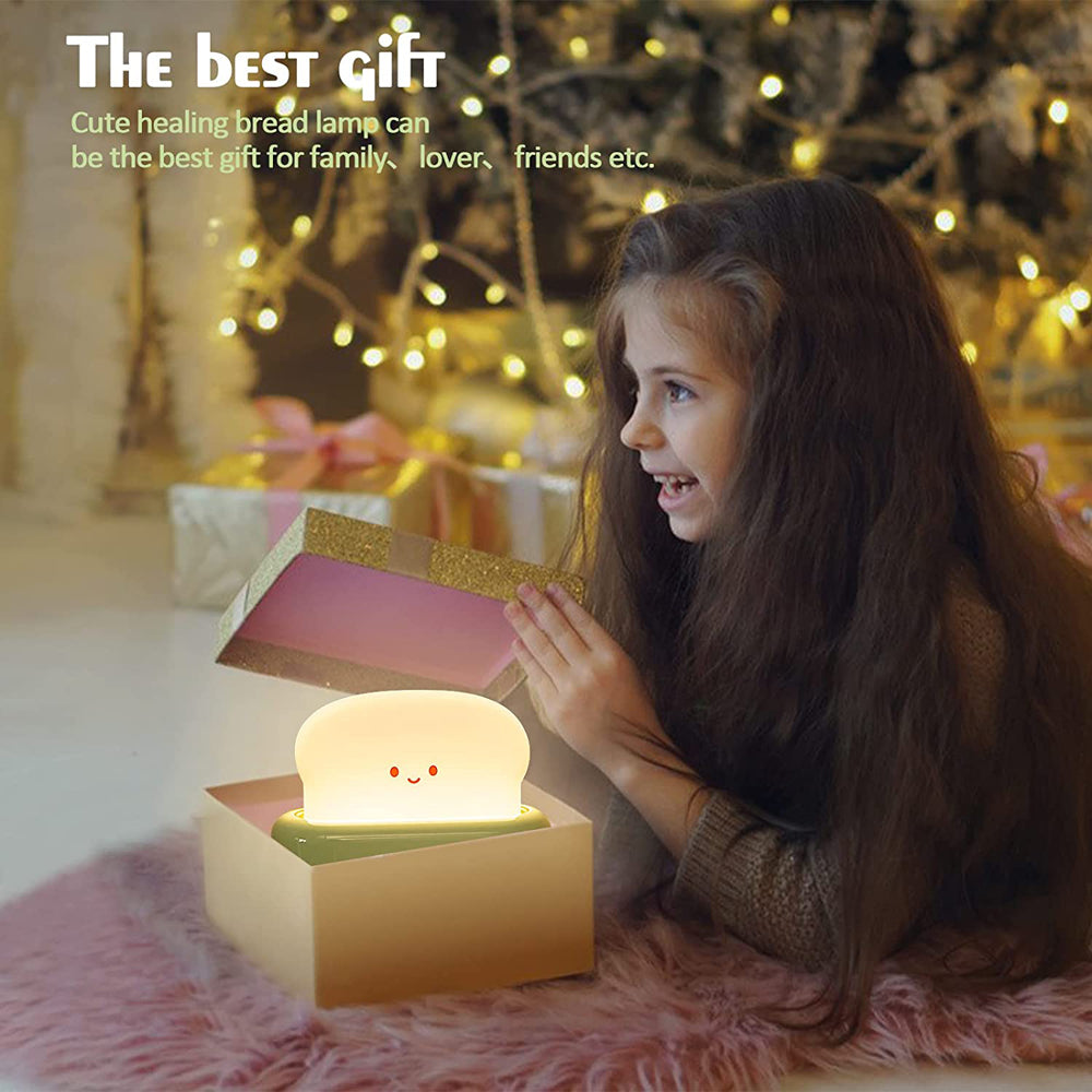 Creative LED Bread Maker Night Light USB Charging Dimming Toast Lamp Bedroom Children Timing Sleeping Lamps Funny Light Pi-Mart
